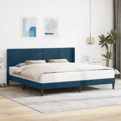 vidaXL Rám postele s čelnou doskou Modrá 180 x 200 cm Zamat