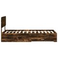 vidaXL Rám postele so zásuvkou Dymová dub 90 x 200 cm Kompozitné drevo