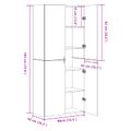 vidaXL Highboard Čierny dub 80 x 42 x 185 cm