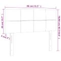 vidaXL Čelo postele s LED modré 80x5x78/88 cm látka