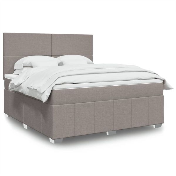 vidaXL Posteľný rám boxspring s matracom sivohned 180x200 cm látka