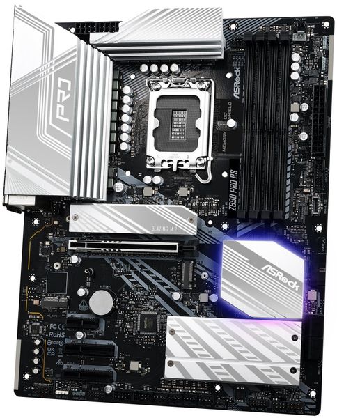 ASRock Z890 Pro RS / Intel Z890 / LGA1851 / 4x DDR5 / 4x M.2 / HDMI / DP / 2x Thunderbolt 4 / ATX Základní deska, Intel Z890, LGA1851, 4× DDR5 DIMM (max. 256GB), 4× M.2, HDMI, DisplayPort, 2× Thunderbolt 4, ATX