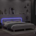 vidaXL Rám postele s LED pásikmi Biela 193 x 203 cm Kompozitné drevo