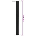 vidaXL Stolové nohy s nastaviteľnou výškou, čierne 710 mm 4 ks