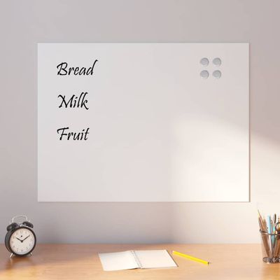 vidaXL Nástenná magnetická tabuľa biela 80x60 cm tvrdené sklo