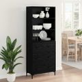 vidaXL Highboard Čierny dub 69,5 x 34 x 180 cm Kompozitné drevo