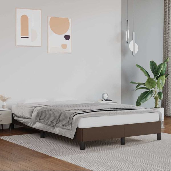 vidaXL Posteľný rám hnedý 120x200 cm umelá koža