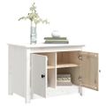 vidaXL Konferenčný stolík biely 71x49x55 cm borovicový masív