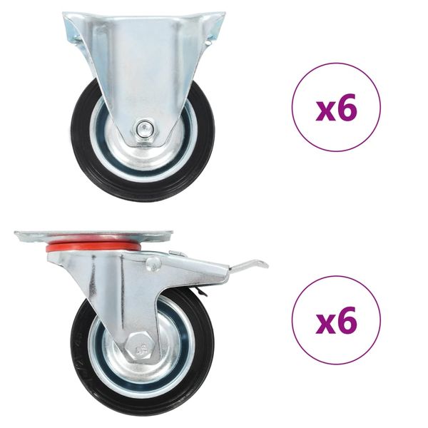 vidaXL 12 ks kolieska 75 mm