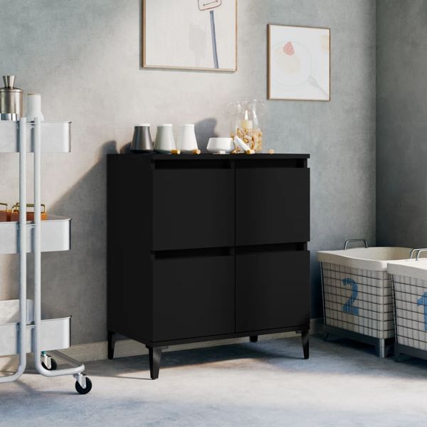 vidaXL Komoda čierna 60x35x70 cm spracované drevo