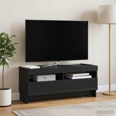 vidaXL LED TV kabinet Čierna Kompozitné drevo