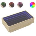 vidaXL Konferenčný stolík s LED dub sonoma 90x50x30 cm kompozit. drevo