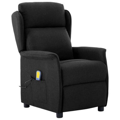vidaXL Masážne kreslo s vankúšom Čierna 93.5 x 67.5 x 101.5 cm látka