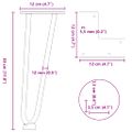 vidaXL Nohy do vlasov pre konferenčný stolík 4 ks, antracitové 30 cm, masívna oceľ