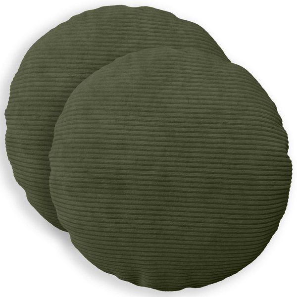 vidaXL Poťah na podložku 2 pcs HEERLEN Zelená Ø 50 cm manšestr