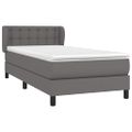 vidaXL Boxspring posteľ s matracom sivá 90x190 cm umelá koža