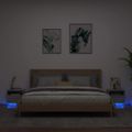 vidaXL Nočné stolíky s LED svetlami 2 ks sivé sonoma 40x39x37 cm
