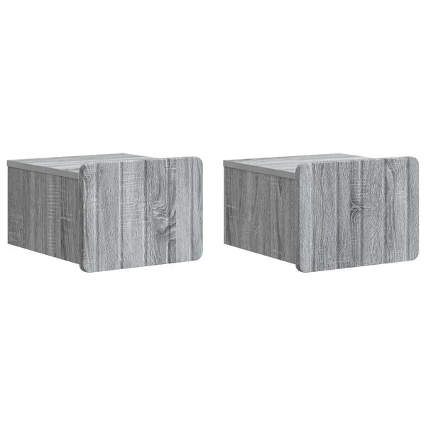vidaXL Nástenná nočná skrinka 2 pcs Sivá sonoma 33 x 34,5 x 24 cm