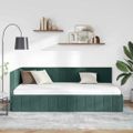 vidaXL Rohový rám postele Tmavozelená 90 cm x 200 cm Zamat