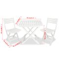 vidaXL 3-dielna skladacia bistro súprava plast biela