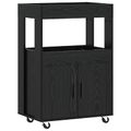 vidaXL Barový vozík Čierny dub 60 x 39.5 x 89 cm Kompozitné drevo