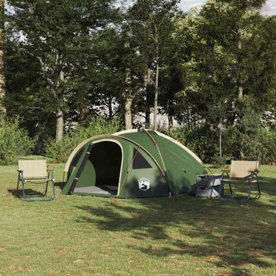 vidaXL Dómový stan 4 osoba 308 x 268 x 130 cm Vodoodolný Zelená taft