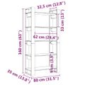 vidaXL Knižnica/deliaca stena biela 80x35x160 cm masívne drevo