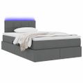 vidaXL LED úložná posteľ s matracom Tmavosivá 120 x 190 cm Látka