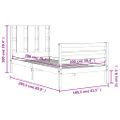 vidaXL Rám postele s čelom sivý 100x200 cm masívne drevo