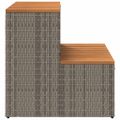 VidaXL vírivka Step sivý 50x50x50,5 cm polyratan a masívna akácia