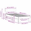 vidaXL Rám postele Biela 80 x 200 cm Masívne borovicové drevo