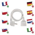 Predlžovací kábel EMOS P0111 / 1,5 m / 1 zásuvka / biely / PVC / 1 mm2