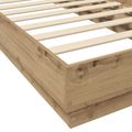vidaXL Posteľový rám s LED Dub artisan 80 x 200 cm Kompozitné drevo