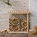 vidaXL Stojan na palivové drevo 108x64,5x110 cm masívna borovica