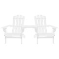 vidaXL Záhradné stoličky Adirondack+stolík, jedľový masív, biele