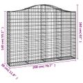 vidaXL Oblúkové gabionové koše 11 ks 200x30x140/160 cm pozink. železo