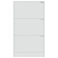 vidaXL Botník s 3 dvierkami biely 59x24x105 cm drevotrieska