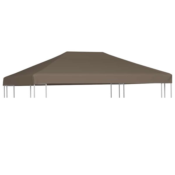vidaXL Strieška na altánok 310 g/m² 3x4 m, sivohnedá
