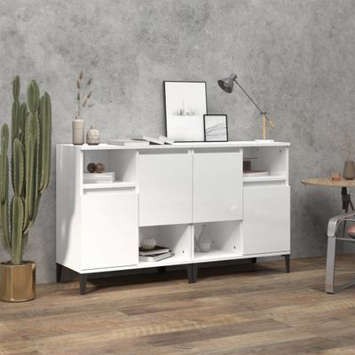 vidaXL Komody 2 ks lesklé biele 60x35x70 cm kompozitné drevo