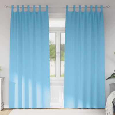 vidaXL Záclony na zatemnenie s krúžkami 2 pcs Svetlomodrá 260 x 140 cm