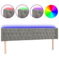 vidaXL Čelo postele s LED bledosivé 183x16x78/88 cm zamat
