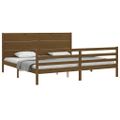vidaXL Posteľný rám s čelom medovo-hnedý 200x200 cm masívne drevo