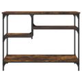 vidaXL Konzolový stolík s policami dymový dub 100x35x75 cm