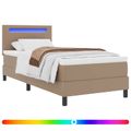 vidaXL Posteľ s pružinovým rámom Kapučínová 90 x 200 cm Umelá koža