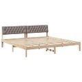 vidaXL Rám postele Hnedá a taupe 200 x 200 cm Borovicový masív
