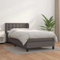 vidaXL Boxspring posteľ s matracom sivá 90x190 cm umelá koža