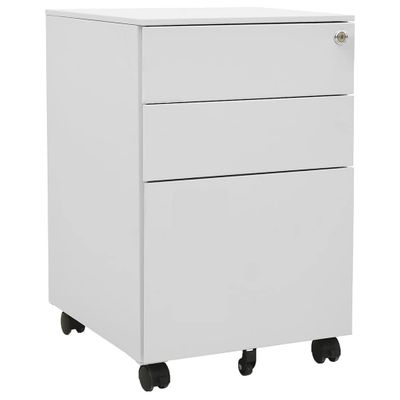 vidaXL Mobilná kartotéka bledosivá 39x45x60 cm oceľ