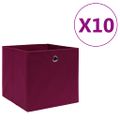vidaXL Úložné boxy 10 ks, netkaná textília 28x28x28 cm, tmavočervené