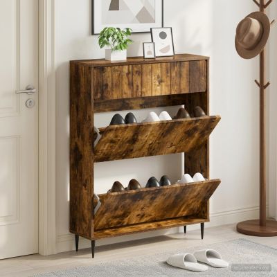 vidaXL Skriňa na topánky ZWOLLE 78 x 24 x 103 cm Kompozitné drevo