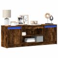 vidaXL TV stolík s LED dymový dub 139,5x34x50 cm kompozitné drevo